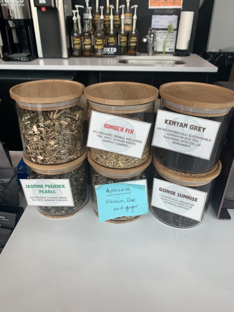 Stoked Coffee Tea selection