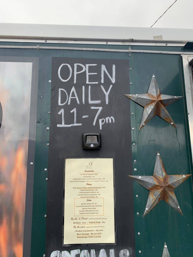 Open Hours No 9 Smok Hous Food Truck Hood River