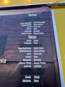 Loncheria San Juan Hood River Menu