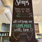 Soups available at Ground Coffee Hood River