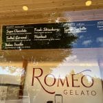 Romeo Gelato menu