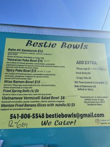 Bestie Bowl menu Hood River