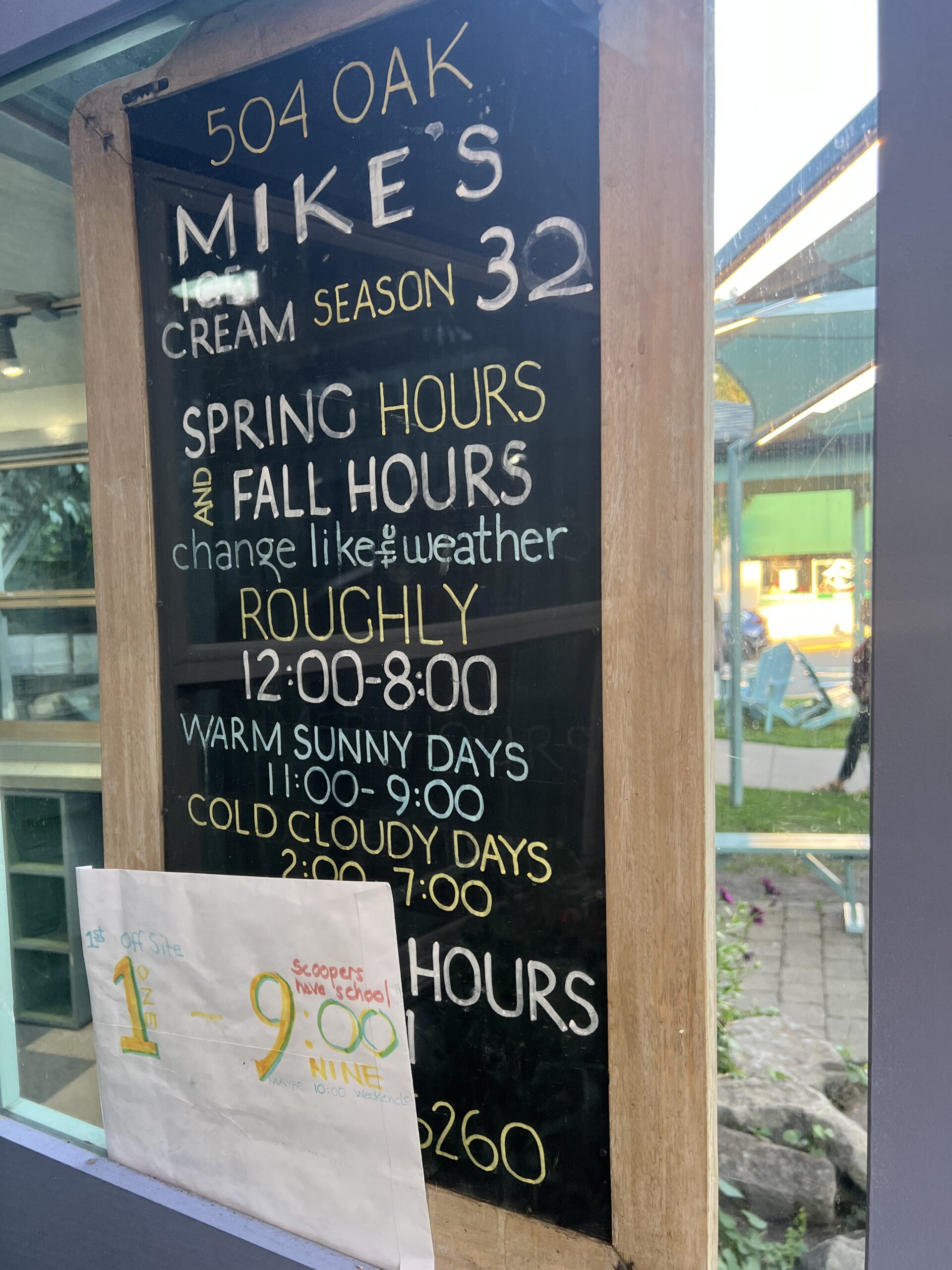 Mikes Ice Cream Hood River: September 30, 2022