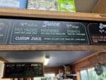 Juice Menu at Juice Bar at Treebird Family Farm Hood River