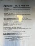 Treebird Family Market Deli and Juice Bar Menu