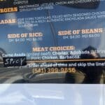 Meat Choices Menu of Bendiciones Hood River