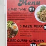 A Taste of Thailand Menu (4, 5, and 6)