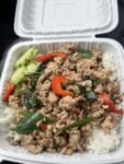 Pork and Rice at A Taste of Thai Food Truck in Hood River