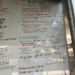 Burrito Menu at El Monte Taqueria in Hood River: August 2026