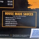 Sauces available at the chicken truck in Hood River Aug 2026