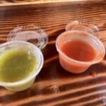House Made Salsa and sauce at Start Up Coffee in Hood River