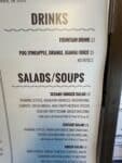 Lilos BBQ drinks menu section with beverage options in Hood River