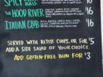 Pelinti Pizza sandwich menu details in Hood River, including the Hood River and Italian Club options