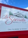La Sierrita Mexican Food logo with Mount Hood on the side of the food truck in Hood River, Oregon